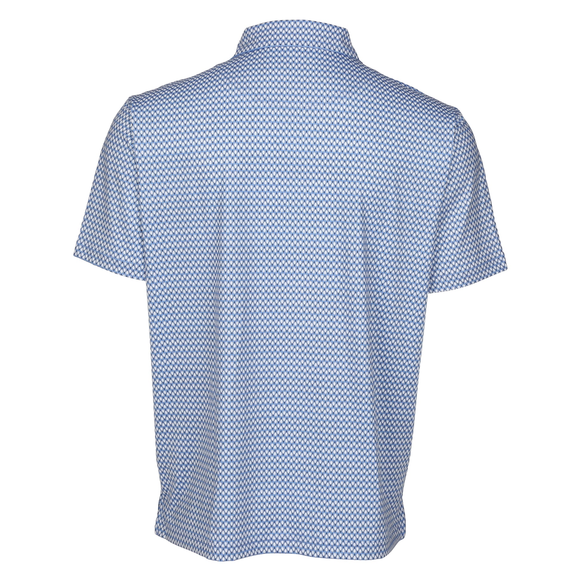 Men's Signature Pickleball Paddle Pattern Polo in Blue back