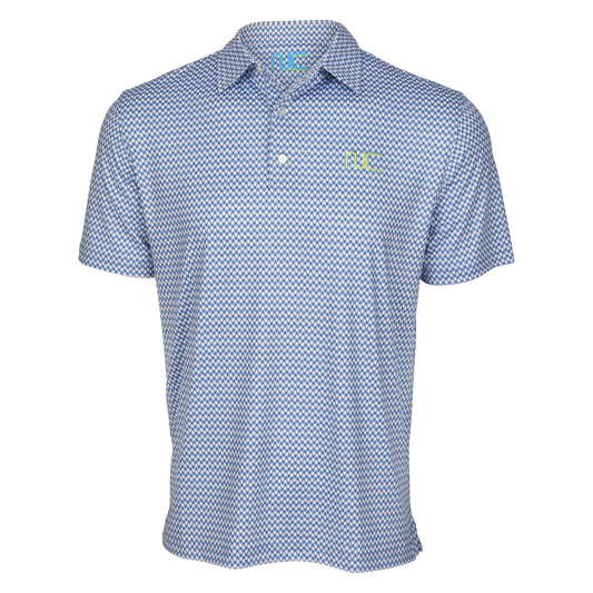 Men's Signature Pickleball Paddle Pattern Polo in Blue