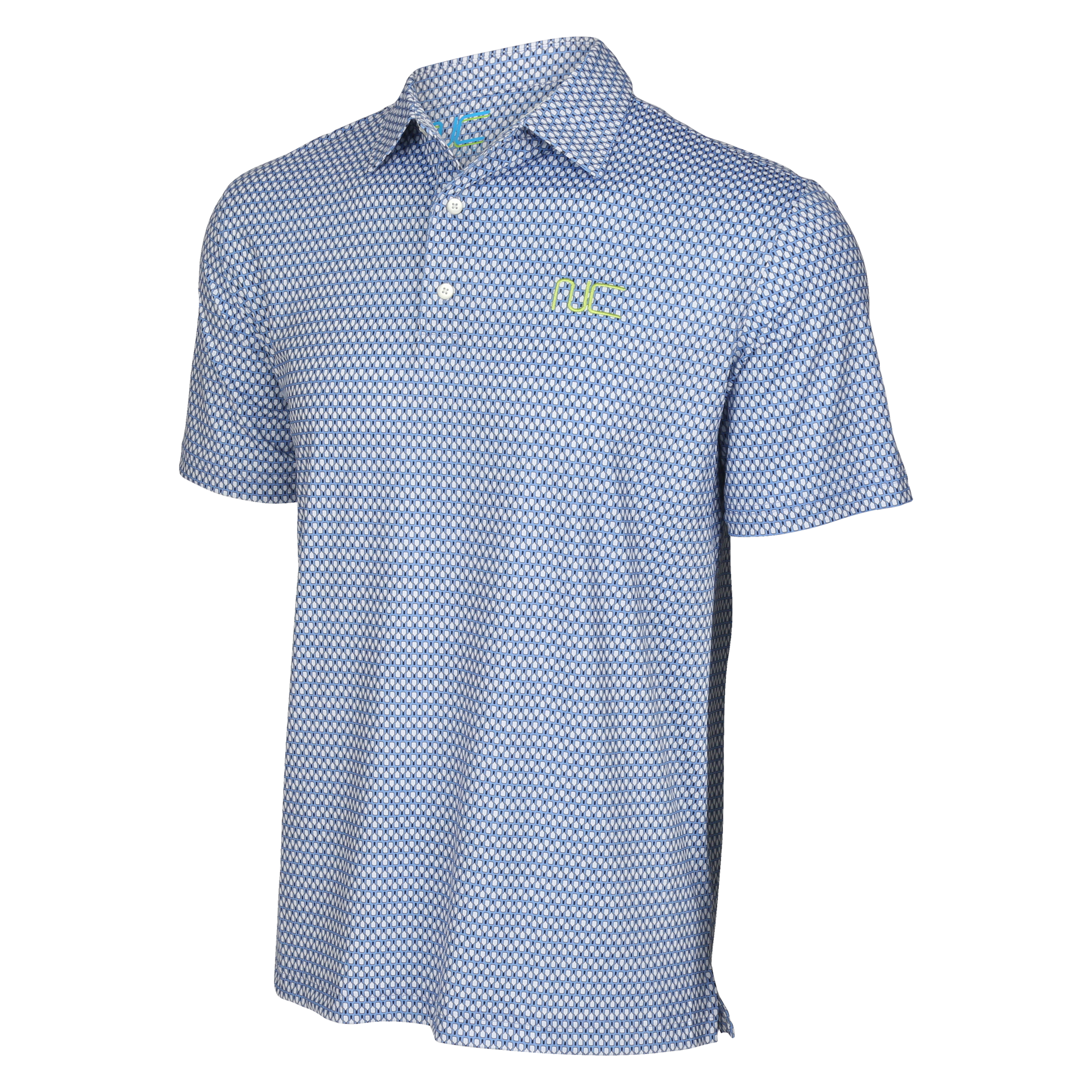 Men's Signature Pickleball Paddle Pattern Polo in Blue side