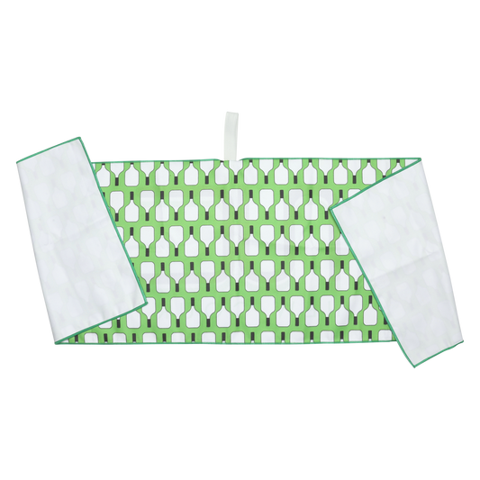 Signature Pickleball Paddle Pattern Towel in Green