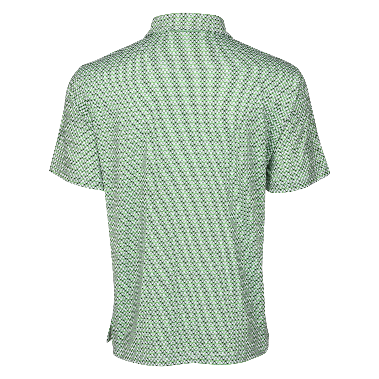 Men's Signature Pickleball Paddle Pattern Polo in Green back