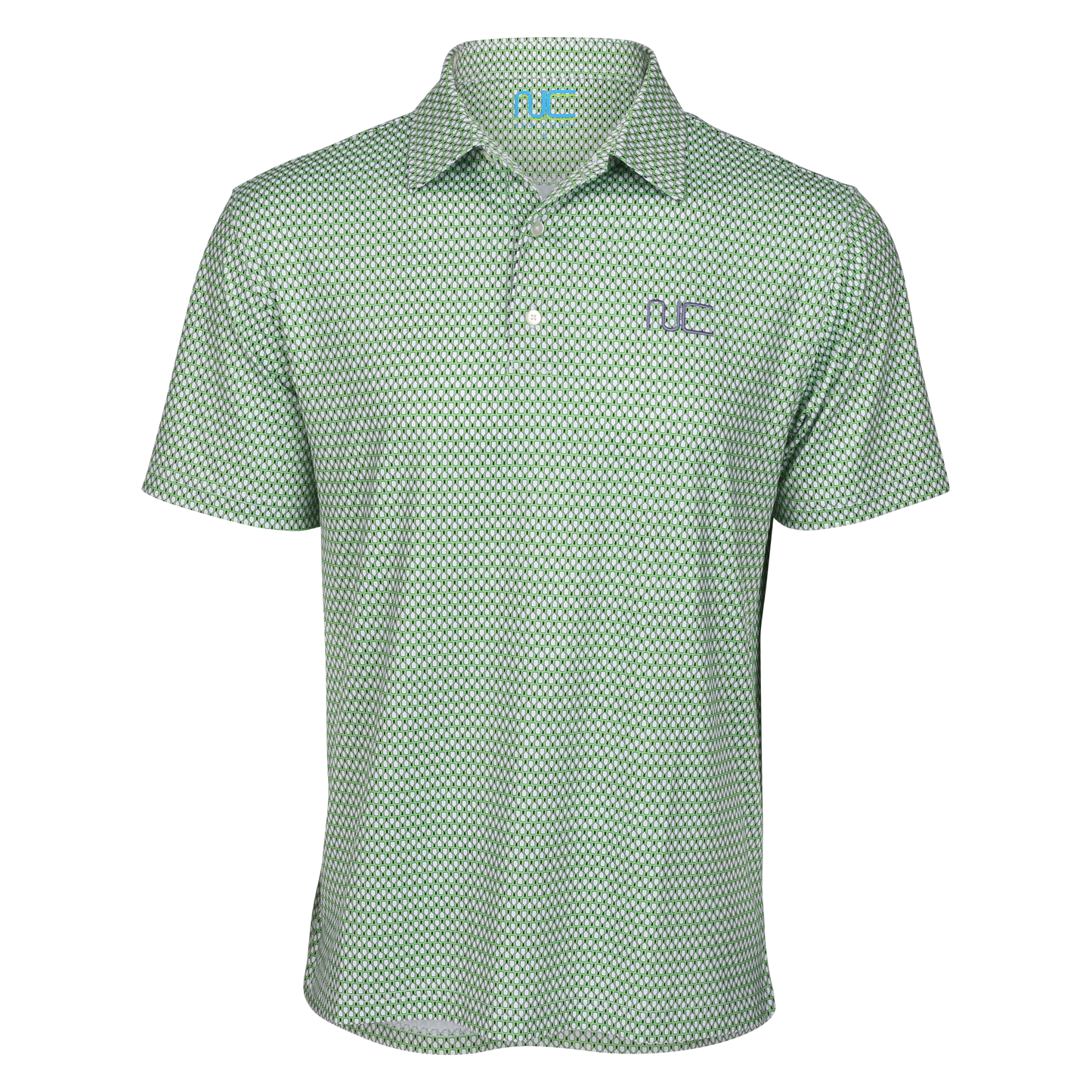Men's Signature Pickleball Paddle Pattern Polo in Green