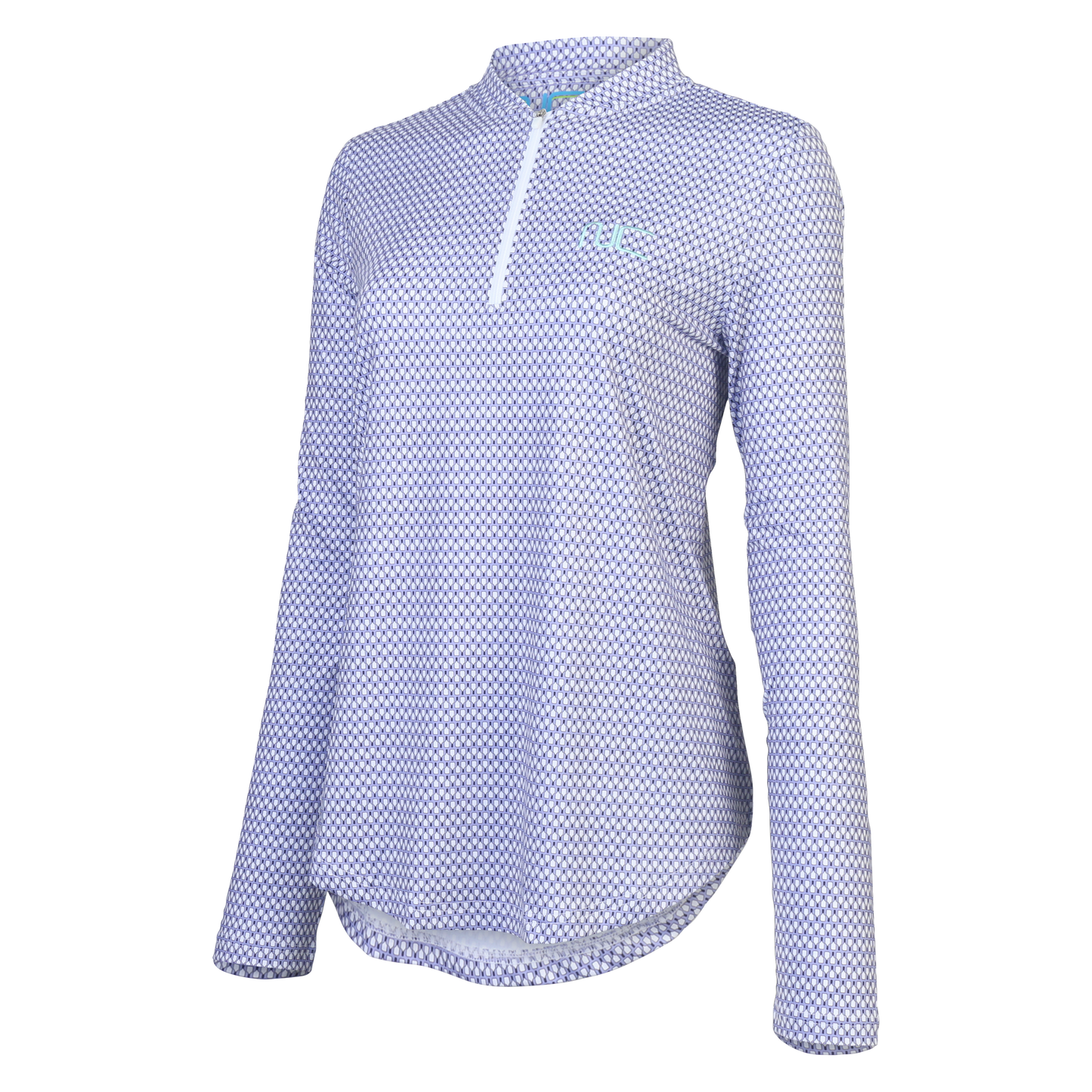 Women's Long Sleeve Signature Pickleball Paddle Pattern in Lavender side