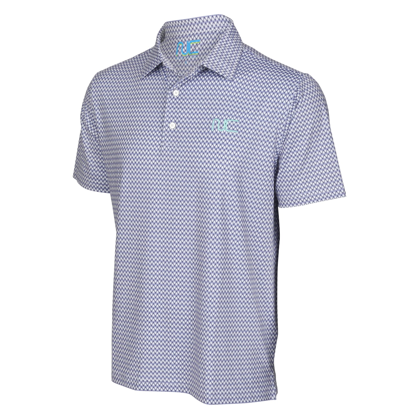 Men's Signature Pickleball Paddle Pattern Polo in Lavender side