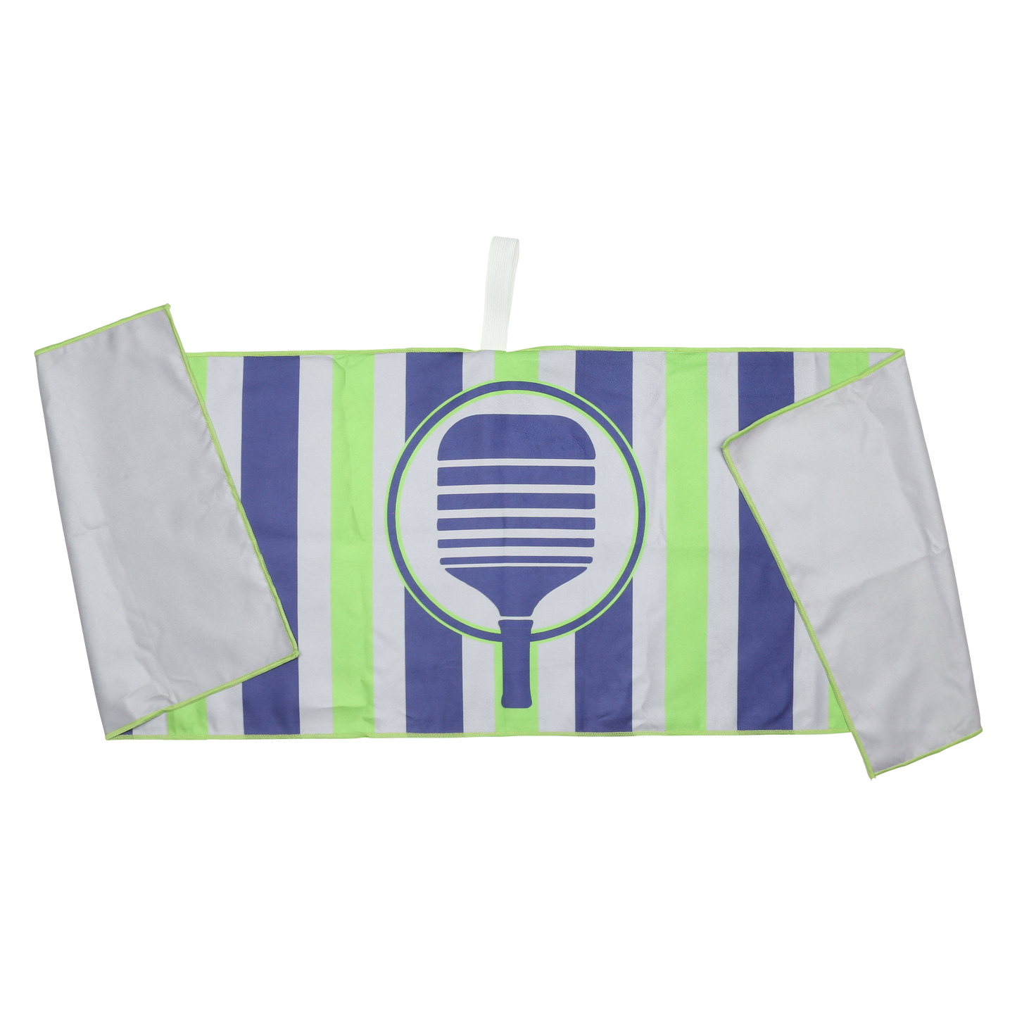 Navy and Lime Striped Pickleball Towel