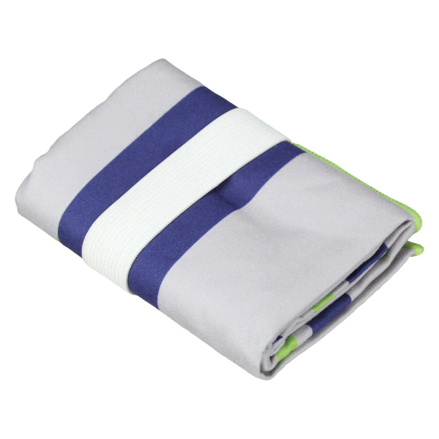Navy and Lime Striped New Court Pickleball Towel folded