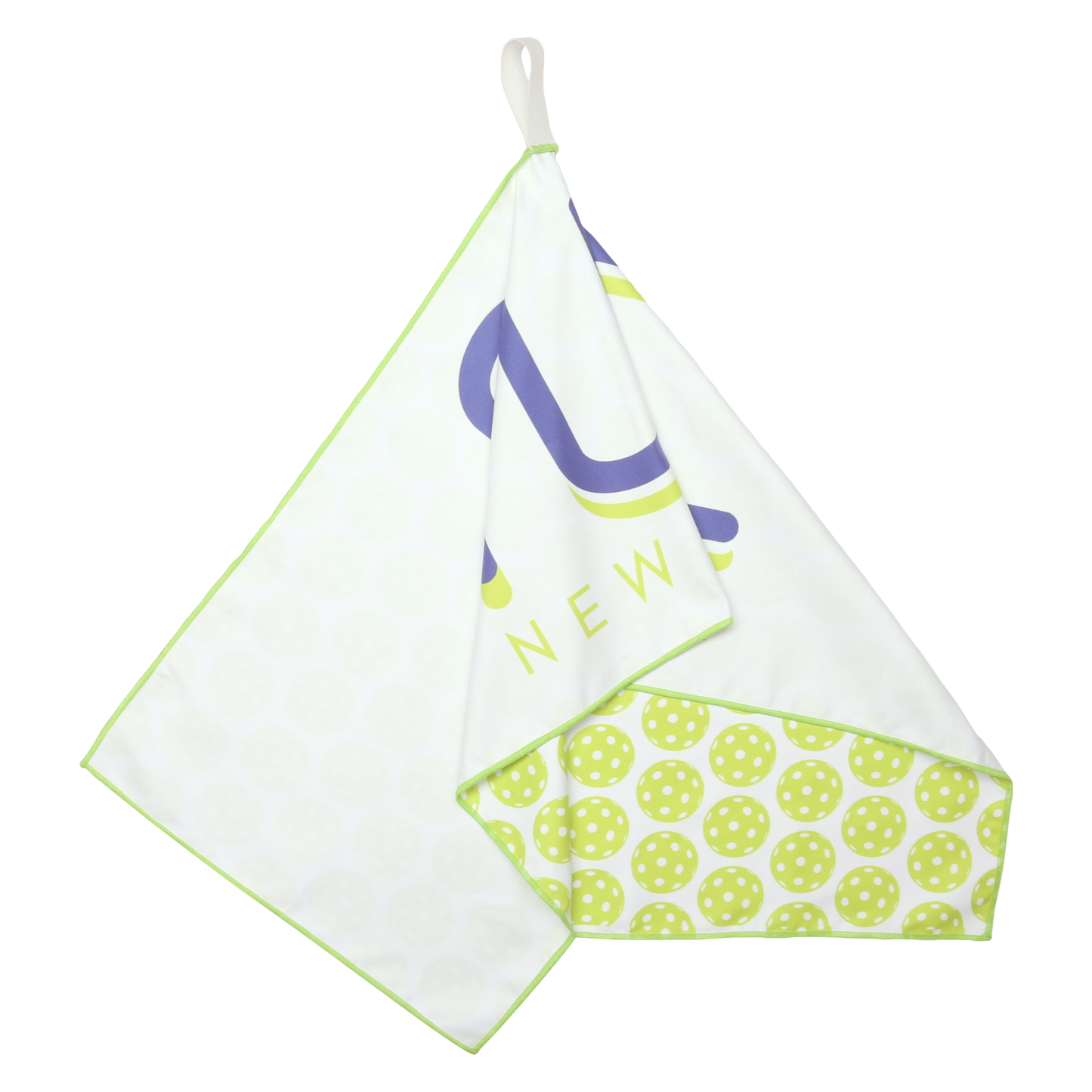 chartreuse Pickleball Pattern Towel hanging