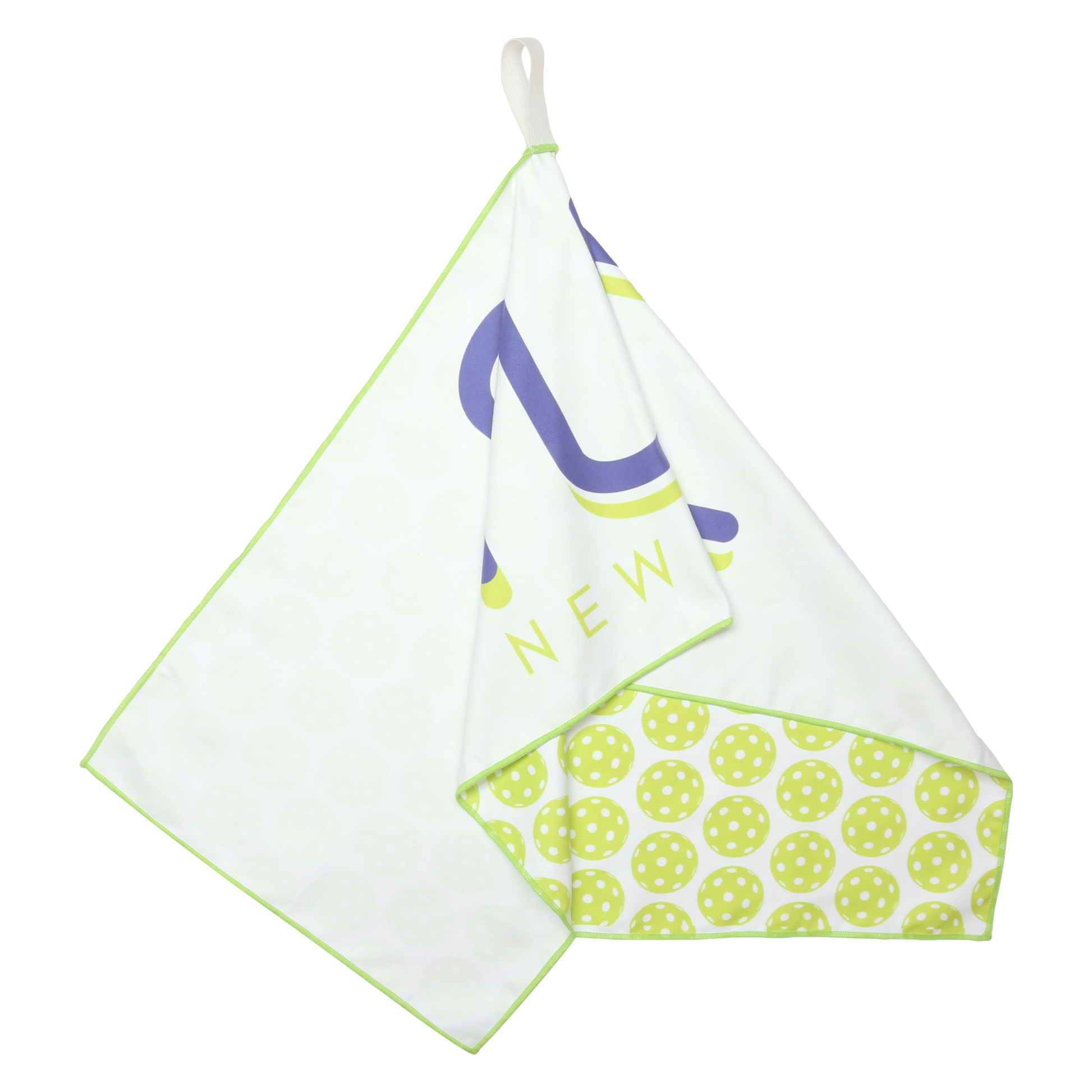 chartreuse Pickleball Pattern Towel hanging