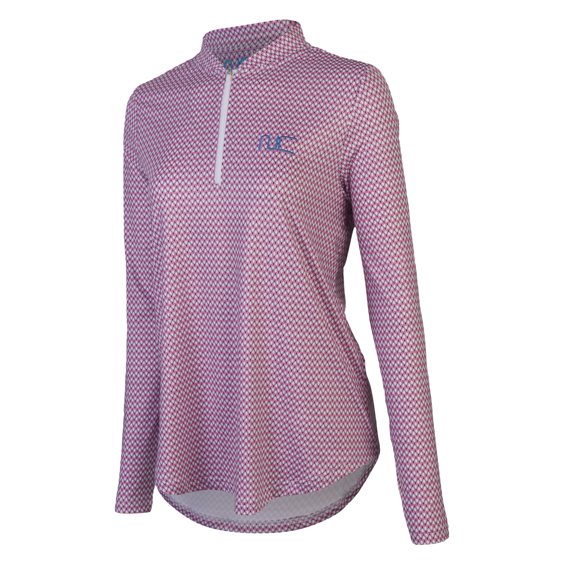 Women's Signature Pickleball Pattern Long Sleeve Top in Pink Side