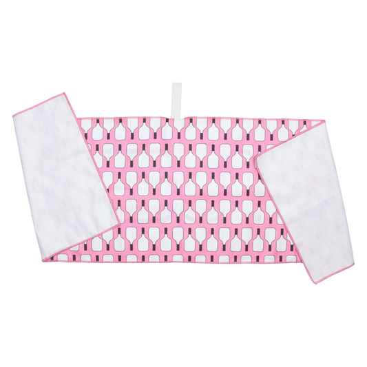 Signature Pickleball Paddle Pattern Towel in Pink