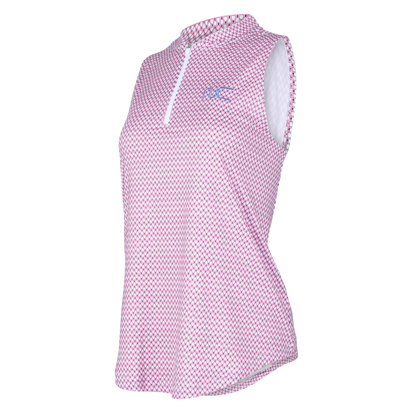 Women's Signature Pickleball Paddle Pattern Sleeveless Top in Pink side