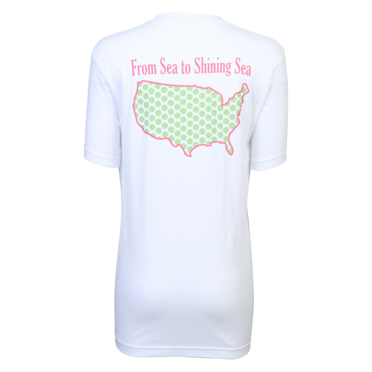 Pickleball From Sea to Shining Sea Long T-Shirt Back